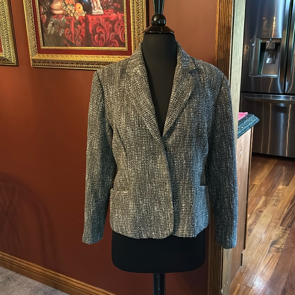 Coldwater Creek Charcoal Gray tweed jacket